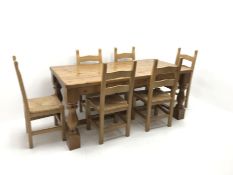 Solid pine rectangular dining table
