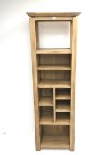 Tall solid oak modern bookcase