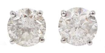 Pair of 18ct white gold diamond stud earrings