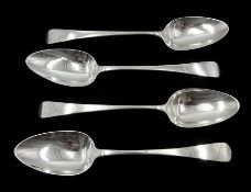 Two George III silver serving spoons