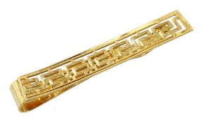 Gold Greek key design tie clip