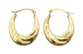 Pair of 9ct gold hoop earrings