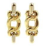 Pair of 18ct gold cable link stud earrings