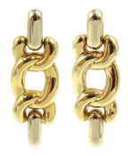 Pair of 18ct gold cable link stud earrings