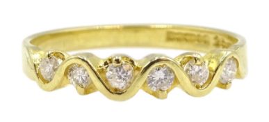 18ct gold seven stone diamond