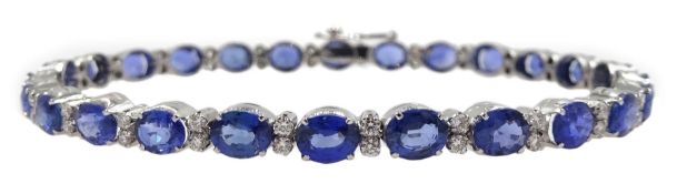 18ct white gold sapphire and diamond bracelet