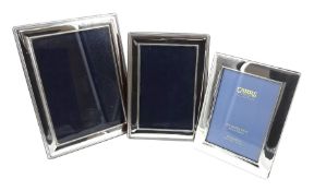 Three silver mounted mahogany photograph frames by Carr's of Sheffield Ltd