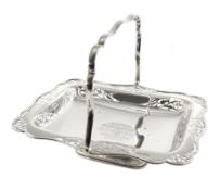 Silver swing handled pedestal basket