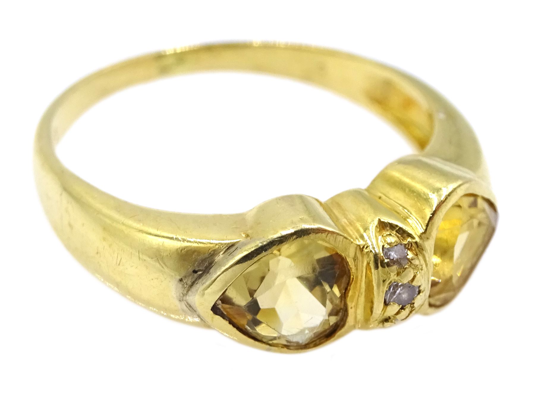 18ct gold citrine and diamond ring - Image 3 of 4
