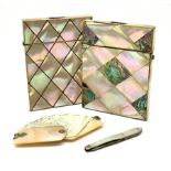 A 19th century mother of pearl visiting card case