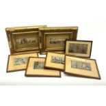 A pair of gilt framed Stevengraph silk pictures