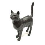 A large limited edition bronzed model of a cat