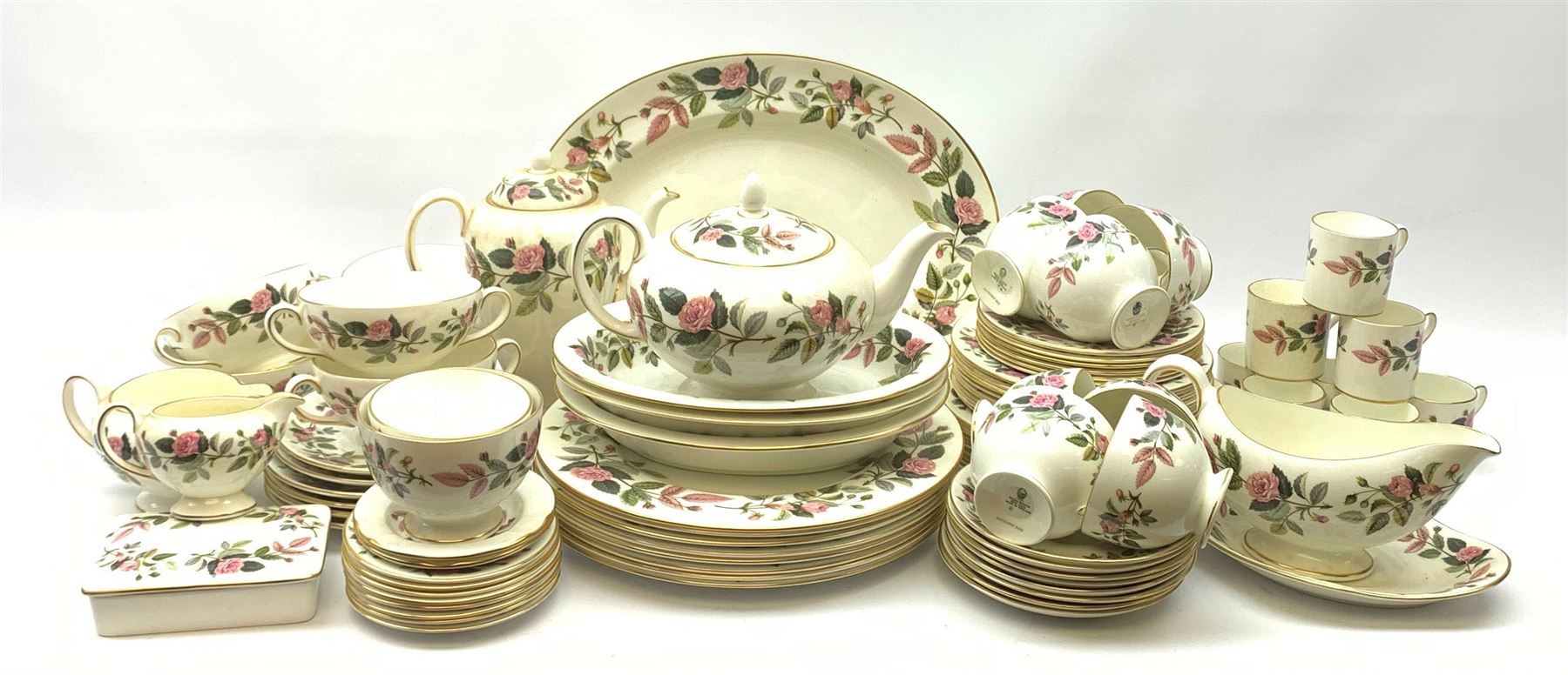 Wedgwood Hathaway Rose pattern dinner and tea wares
