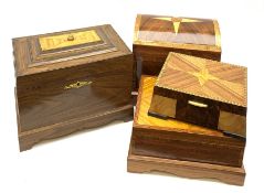 Four modern veneered boxes