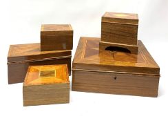 Five modern veneered boxes