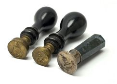 A group of three 19th century desk seals