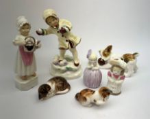 A group of Royal Worcester and Royal Doulton figures