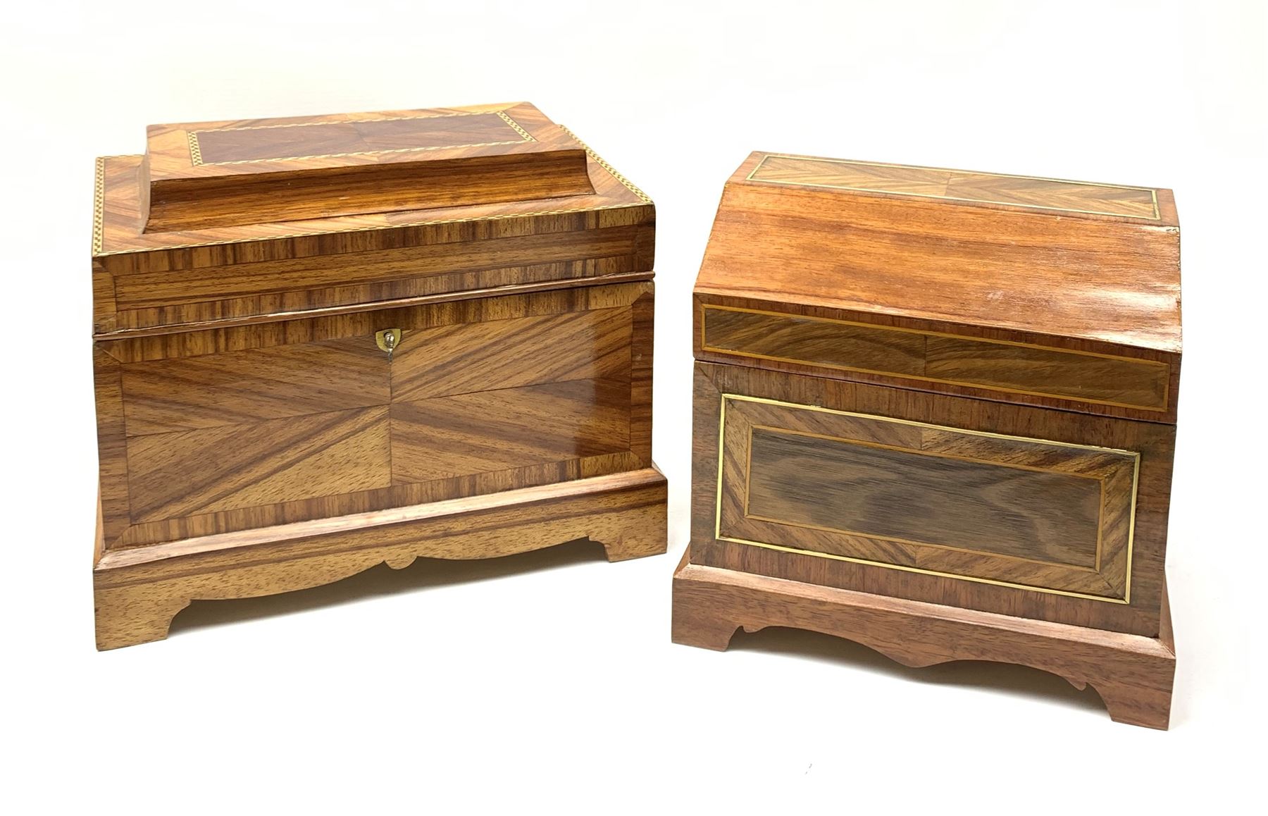 Two modern veneered boxes