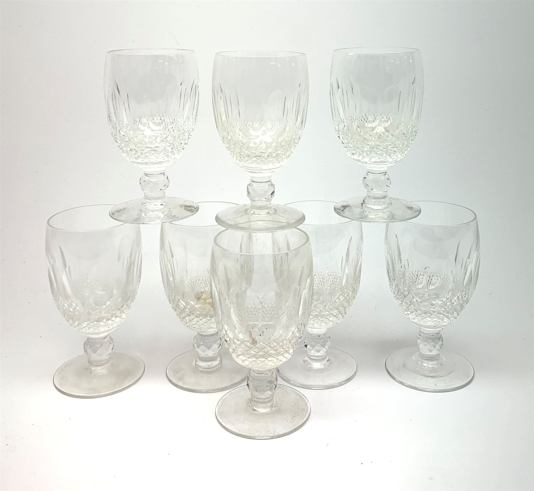 A set of eight Waterford crystal Colleen pattern wine glasses