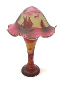 An Art Nouveau style glass table lamp