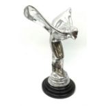 A cast Rolls Royce Spirit of Ecstasy style car mascot