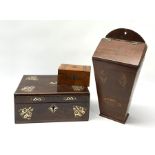 A 19th century rosewood and mother of pearl inlaid jewellery box