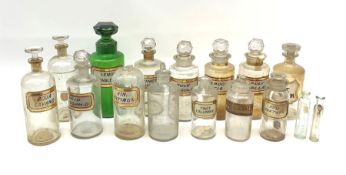 A group of late 19th/early 20th century glass chemist bottles