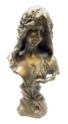 Art Nouveau style composition bust of a maiden after Blasche