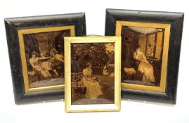 Three framed crystoleums