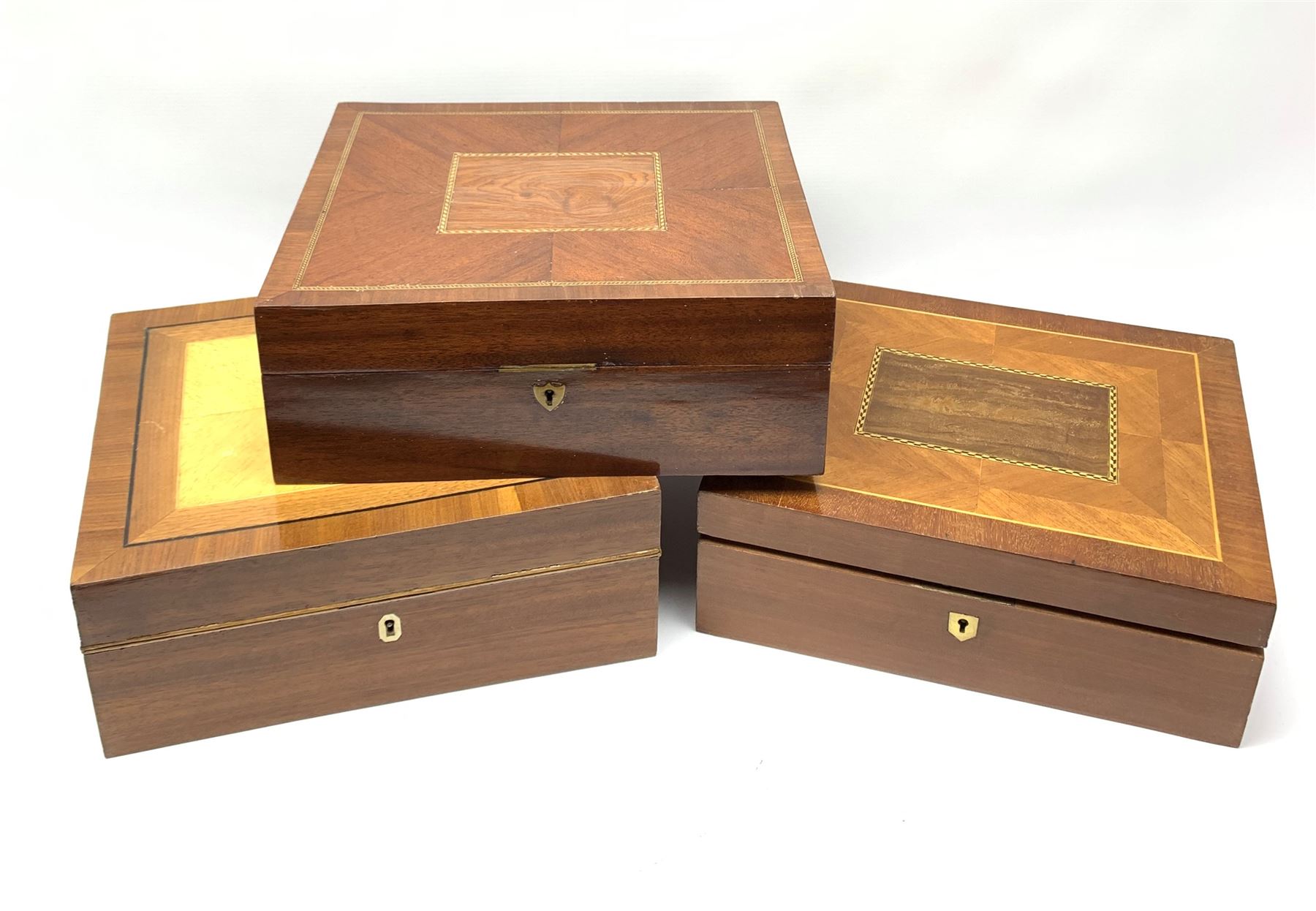 Three modern veneered boxes