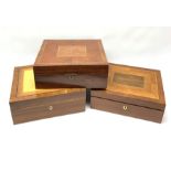 Three modern veneered boxes