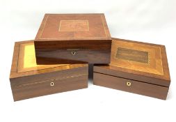 Three modern veneered boxes