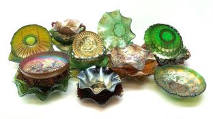 A collection of Carnival glass