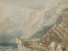 Circle of Henry Barlow Carter (British 1804-1868): Coastal Rocks