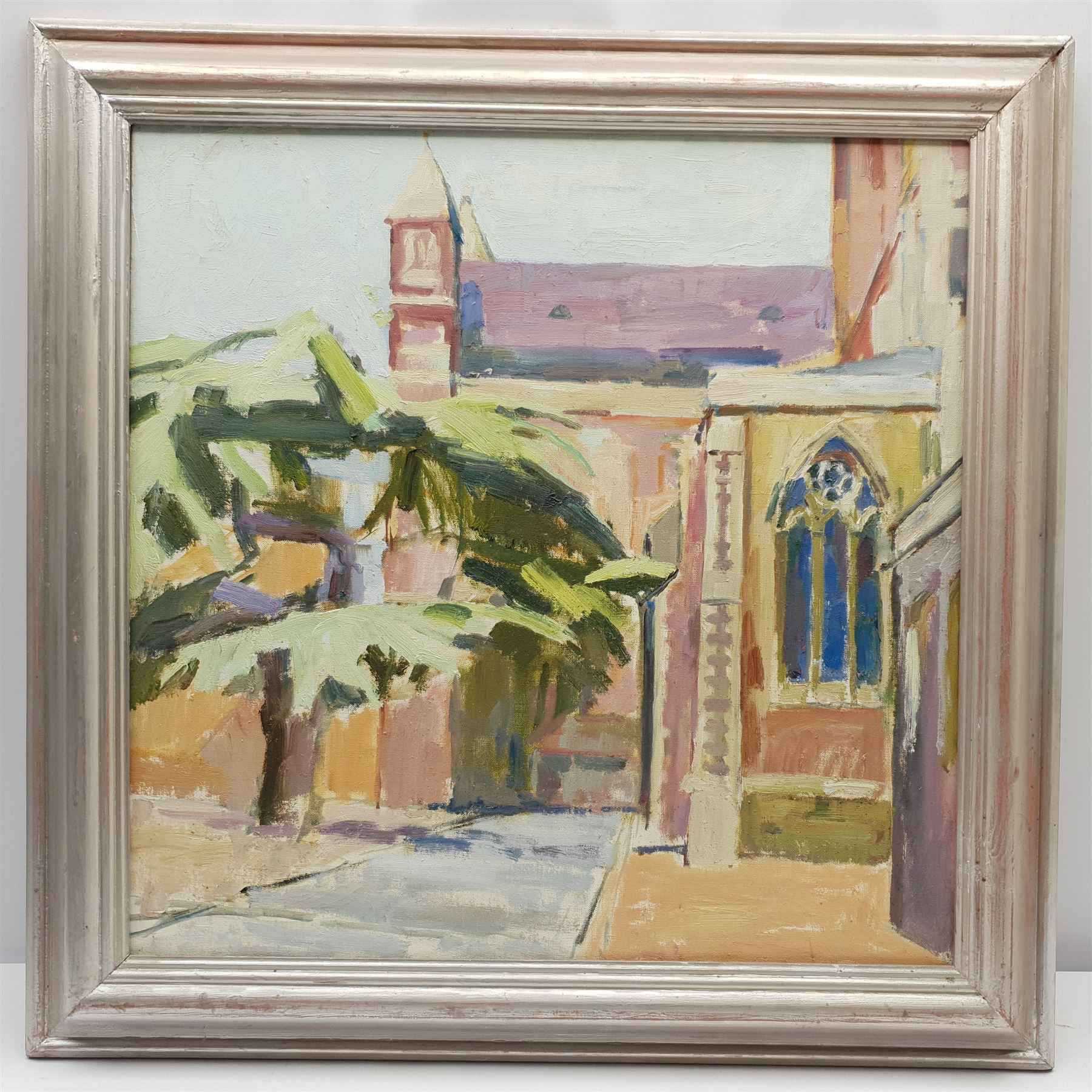 Pamela Chard (British 1926-2003): St Alban's Cathedral from the East - Image 2 of 2