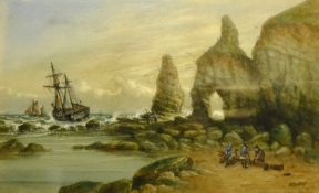 John Francis Branegan (British 1843-1909): 'King and Queens Rock Flamborough'