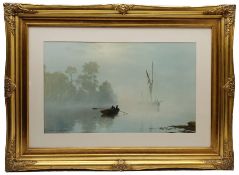 After Gerald Coulson (British 1926-): Rowing through the Mist