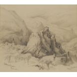 Mary Weatherill (British 1834-1913): 'Castle of Lourdes Pyrenees'