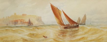 Joseph Eaman (British 1853-1907): Leaving Scarborough Harbour