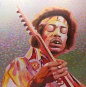 Peter J Bailey (British 1951-): Jazz Series - 'Jimi Hendrix'