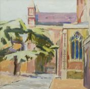 Pamela Chard (British 1926-2003): St Alban's Cathedral from the East