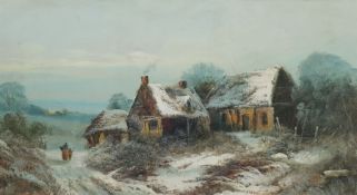 Harry Foster Newey (British 1858-1933): Snow Covered Cottages