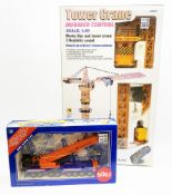 Siku 1:55 scale die-cast model of a Mega Lifter mobile crane No.4311; and Hobby Engine Tower Crane w