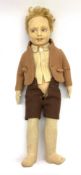 Lenci pressed felt boy doll c1930 the swivel jointed head with blonde hair