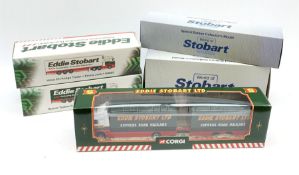 Four Atlas Editions 1:76 scale Special Edition Collector's Models of Eddie Stobart vehicles with pap