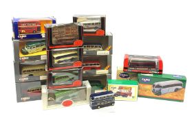 Seventeen die-cast models of buses including Corgi Classics and Original Omnibus series