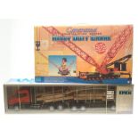 Emek 1;25 scale Scania T Timber Truck and Trailer No.70405; and Cararama Construction Series Heavy D