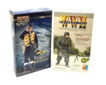 Two 1/6th scale action figures - Blue Box Toys WWII Elite Force RAF Fighter Pilot; and Dragon WWII K