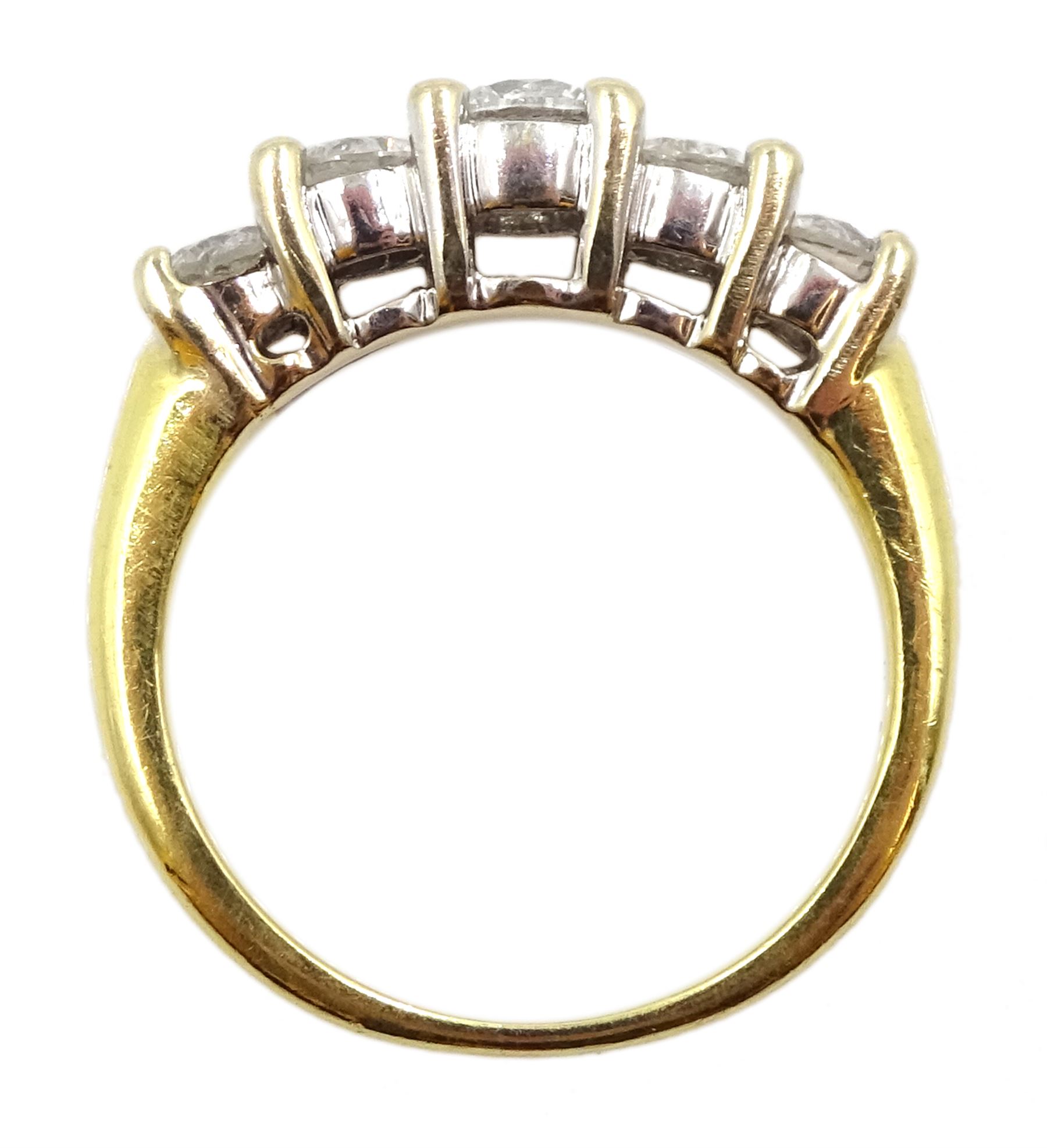 18ct gold five stone round brilliant cut diamond ring - Image 4 of 4