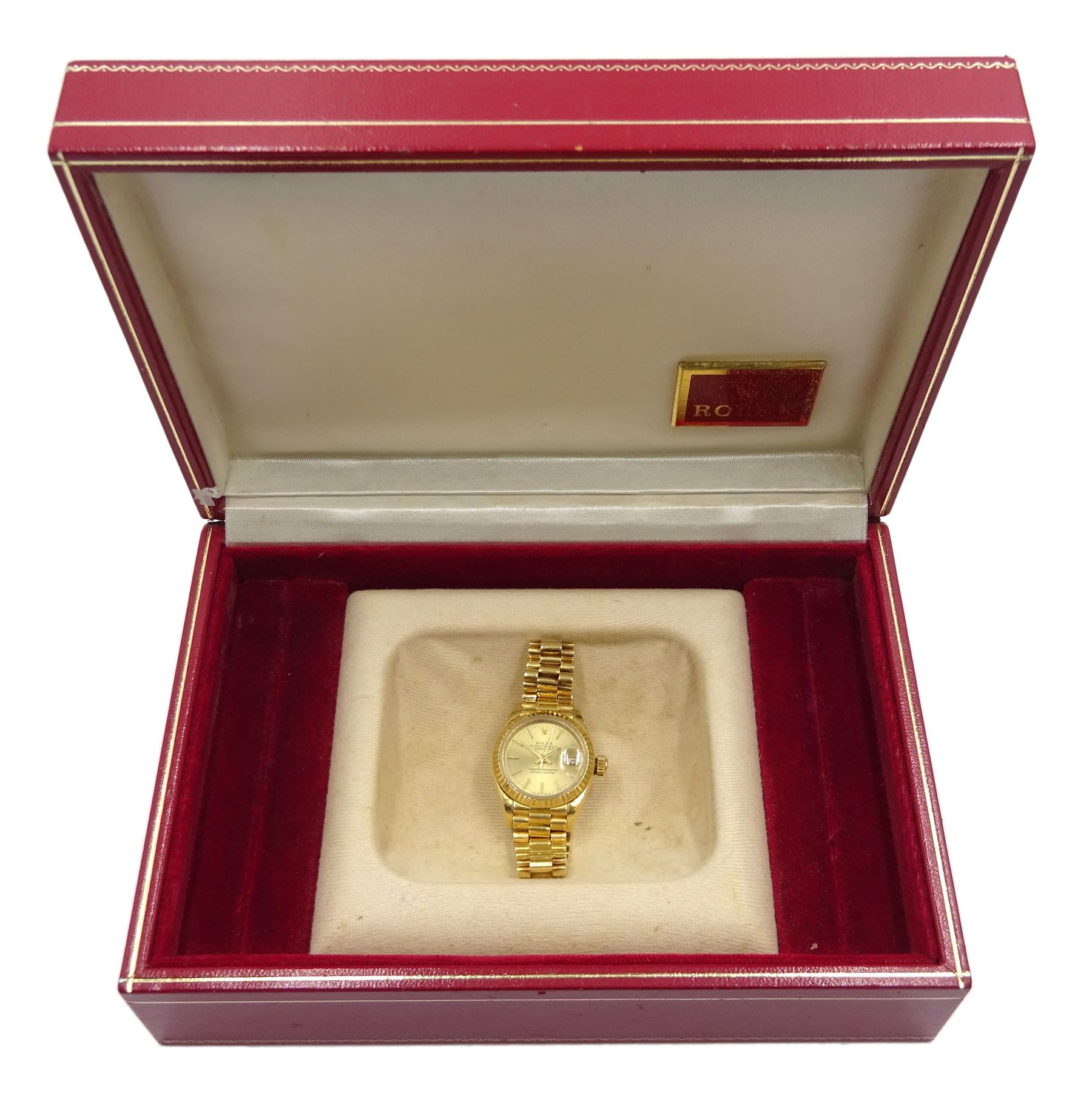 Rolex Oyster Perpetual Datejust ladies automatic 18ct gold bracelet wristwatch - Image 3 of 10